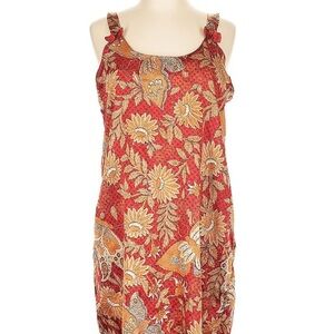 Red and Orange Floral Dress